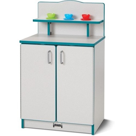 Jonti-Craft Play Kitchen Cupboard, Teal Edge, 20inWx15inDx33-1/2inH, Gray JNT2407JCWW005